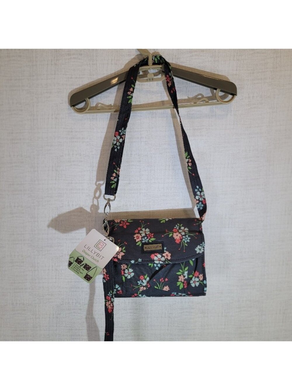 NWT LillyBit Floral Diaper Bag Organizer Crossbody Wristlet Clutch Baby Bag